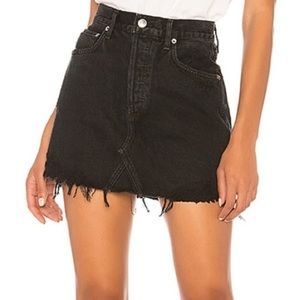 AGOLDE Quinn Distressed Denim Mini Skirt